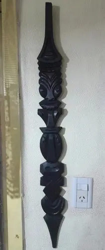 Talla Decorativa De Madera Para Pared 60cm Negro