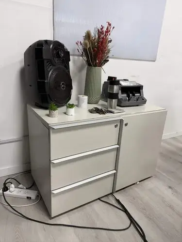 Cajonera Rodante De Oficina Melamina Blanca 3 Cajones