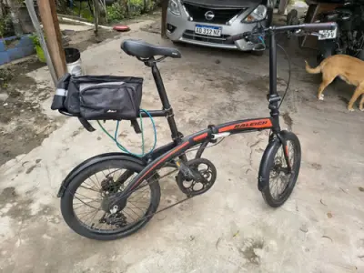 Bicicleta Plegable Raleigh Curve Rodado 20 + Casco Negro/rojo 20