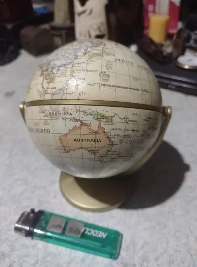 Globo Terráqueo Miniatura - Estilo Retro de Escritorio