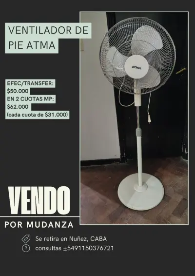 Ventilador de Pie marca ATMA