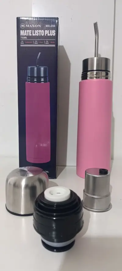 Termo mate autosevante de acero inoxidable 750 ml nuevo en caja
