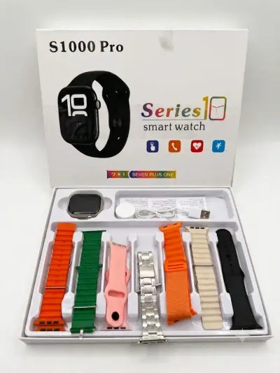 🔥 Smartwatch S1000 Inteligente 7 Mallas Pantalla Táctil Bluetooth