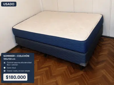 Sommier + colchon 1 1/2 plaza