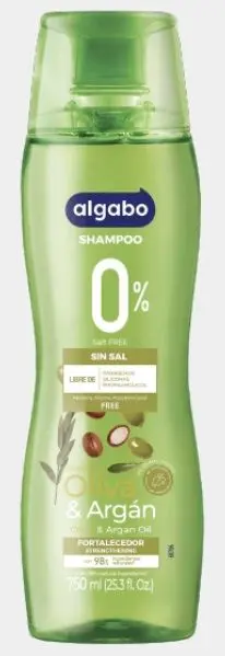 Shampoo 0% sal Oliva Argan 750ml Algabo