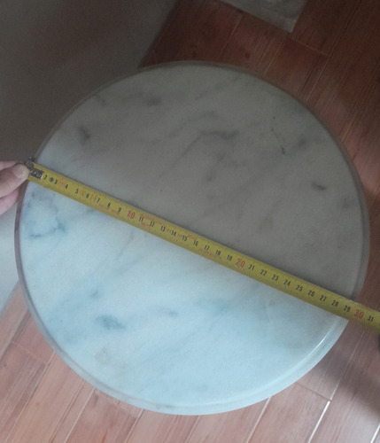 Mesa Redonda Mármol Y Hierro Fundido Blanco Negro