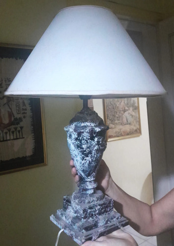 Velador De Mesa Marmol Marmolado Blanco