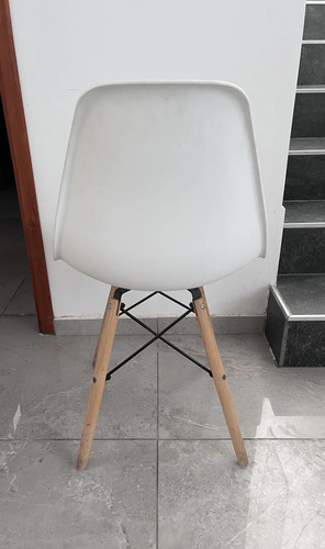 Silla Eames - Blanca Custom Liso Madera Blanco