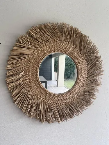 Espejo Fibras Naturales Seagrass Rattan Banano Yute Seagrass Seagrass