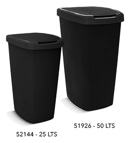Recipiente De Residuos Doble Swing X 50 Litros Eco Línea Color Aro Negro