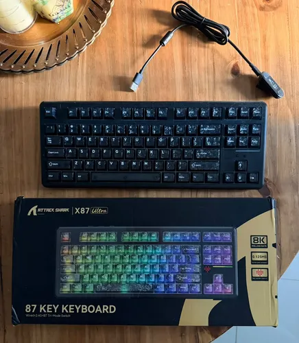 Teclado Mecánico Attack Shark X87 Ultra Negro Inglés Internacional