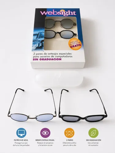 Lentes Filtro Luz Azul Antifatiga Pc Gaming Trabajo +estuche