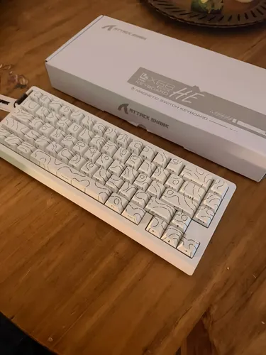 Teclado Magnetico Attack Shark X68 Max He Hall Effect Blanco Blanco Español Latinoamericano