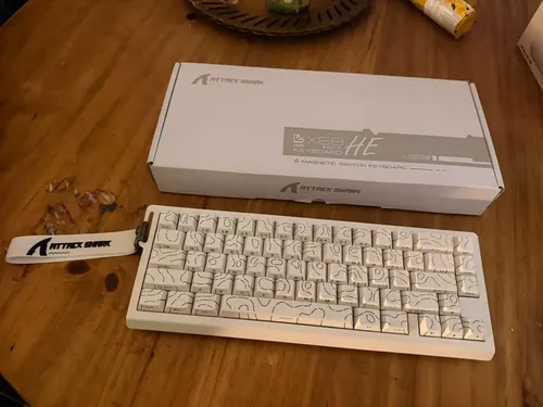 Teclado Magnetico Attack Shark X68 Max He Hall Effect Blanco Blanco Español Latinoamericano