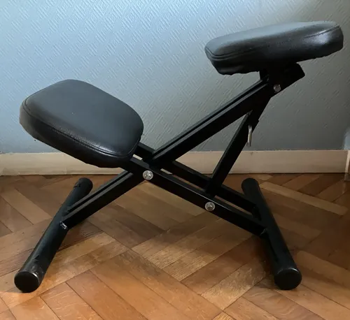 Silla De Rodillas Ergonómica Postural Ajustable Plegable Cuero Sintético