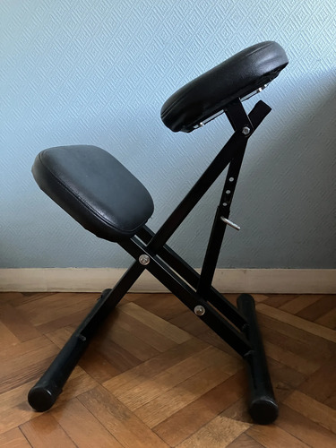 Silla De Rodillas Ergonómica Postural Ajustable Plegable Cuero Sintético