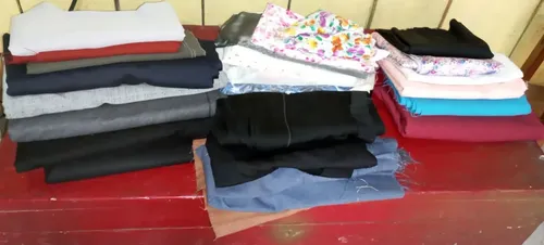 Telas Retazos  Lanilla Gabardina + Recortes Polleras Lote Multicolor Liso