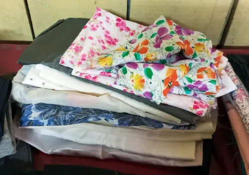 Telas Retazos  Lanilla Gabardina + Recortes Polleras Lote Multicolor Liso