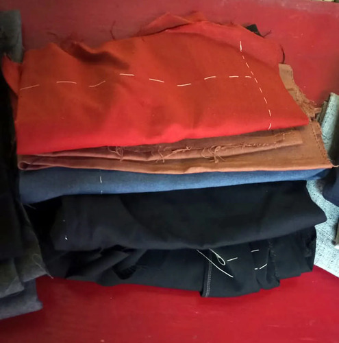 Telas Retazos  Lanilla Gabardina + Recortes Polleras Lote Multicolor Liso