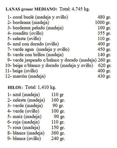 Lana E Hilo Ovillos Y Madejas Lote Por 6,155 Kg.s/uso Multicolor