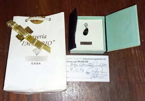 Dije Cristal Strass Tipo Swaroski Argollita Plata 925 Violeta