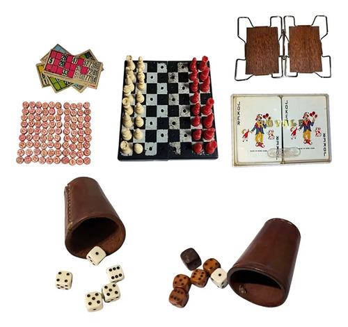 Juegos De Mesa Lotería Ajedrez Cartas Dados Precio Lote x7