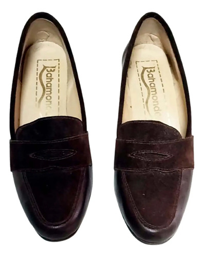 Zapatos Bahamondes 37 Tipo Mocasín Cuero Gamuza Marrón