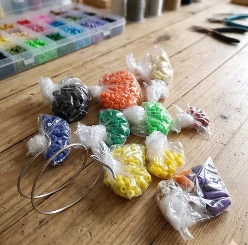 Canutillos Cuentas Armado Bijú + Pulsera Pack x995 unids.