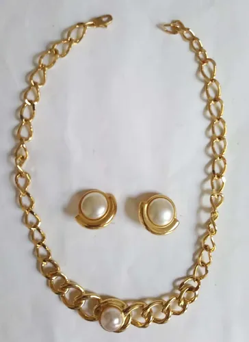 Bijú Collar Pulsera Y Collar Aros Perlas X2 de Vidriera