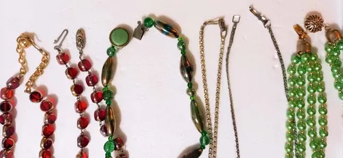 Biju Collar Pulsera Cadenitas Fantasía Lote X20 de Vidriera Multicolor