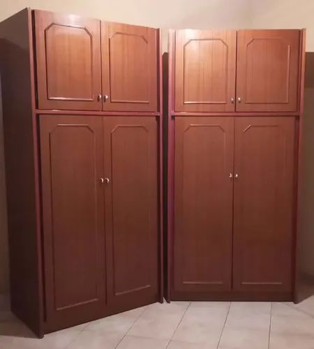2 Placard 2 Módulos 2 Puertas Enchapado Caoba Zapelli