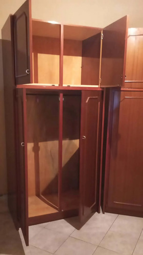 2 Placard 2 Módulos 2 Puertas Enchapado Caoba Zapelli