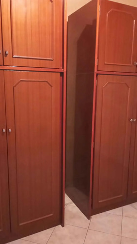 2 Placard 2 Módulos 2 Puertas Enchapado Caoba Zapelli