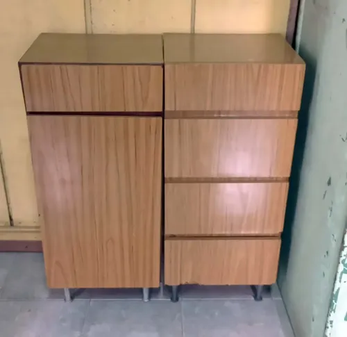 Mueble Auxiliar Madera Enchapda Cajones, Puerta Precio x2