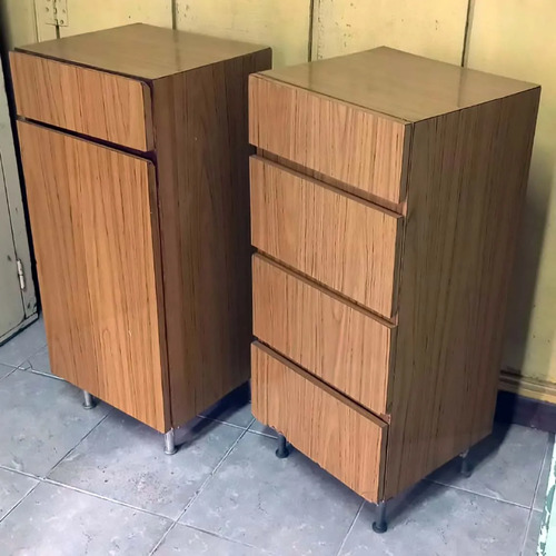 Mueble Auxiliar Madera Enchapda Cajones, Puerta Precio x2