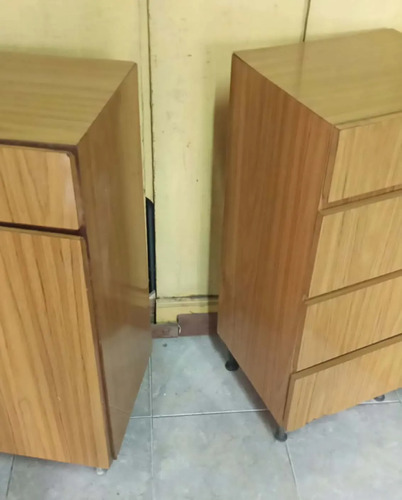 Mueble Auxiliar Madera Enchapda Cajones, Puerta Precio x2