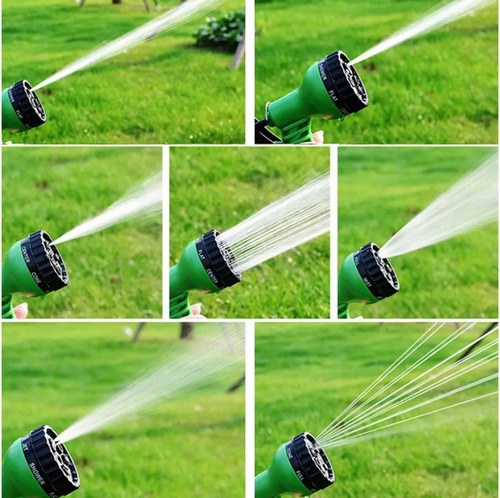 Magic Hose Manguera Retráctil Expandible 30 Mts Riego Color Verde + Pistola
