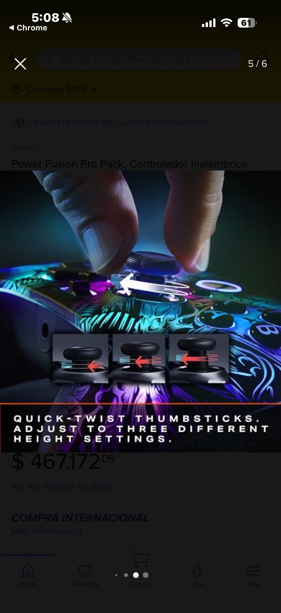 LIQUIDO!!! Joystick XBOX power fusión pro pack