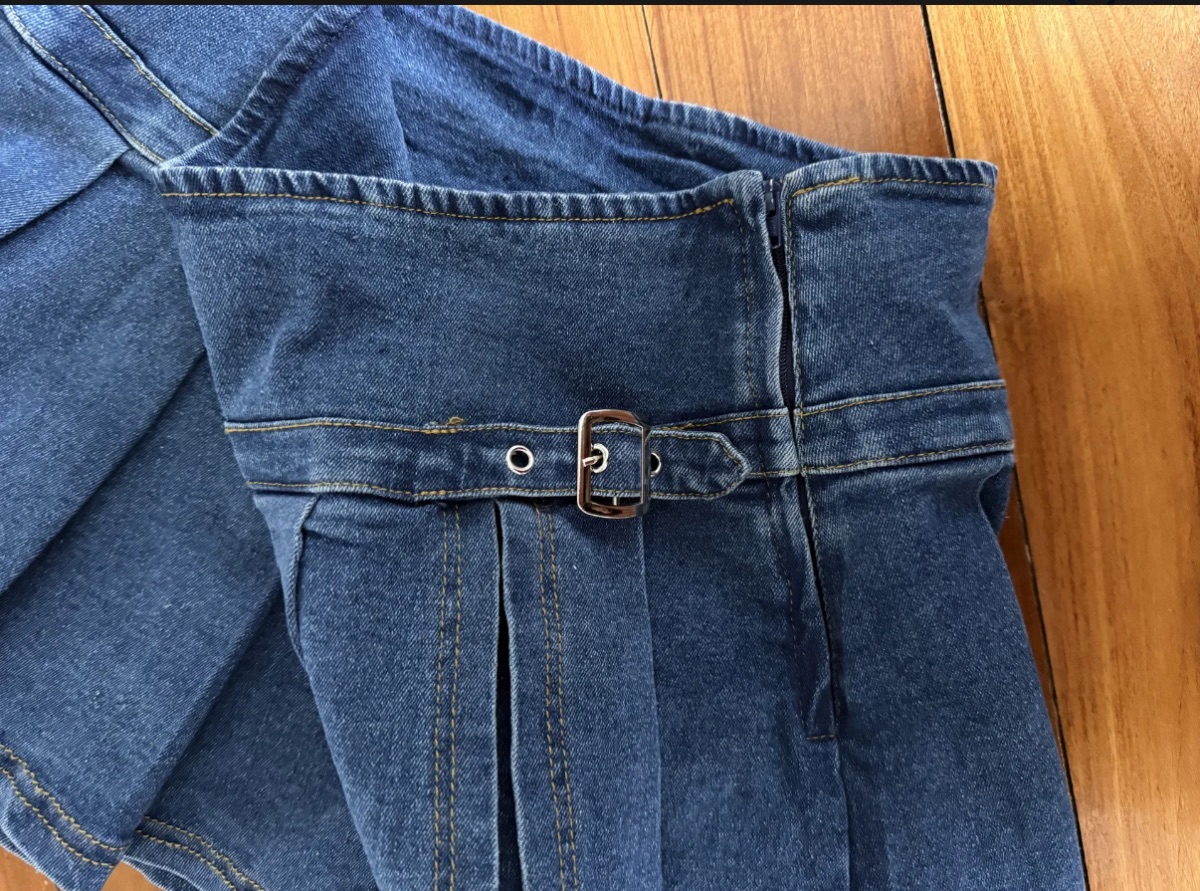 Pollera Tableada de jean Nueva