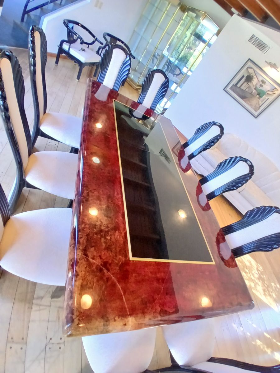 Juego Comedor Importado Alta Gama I Mesa 2,10 m + 10 sillas + aparador