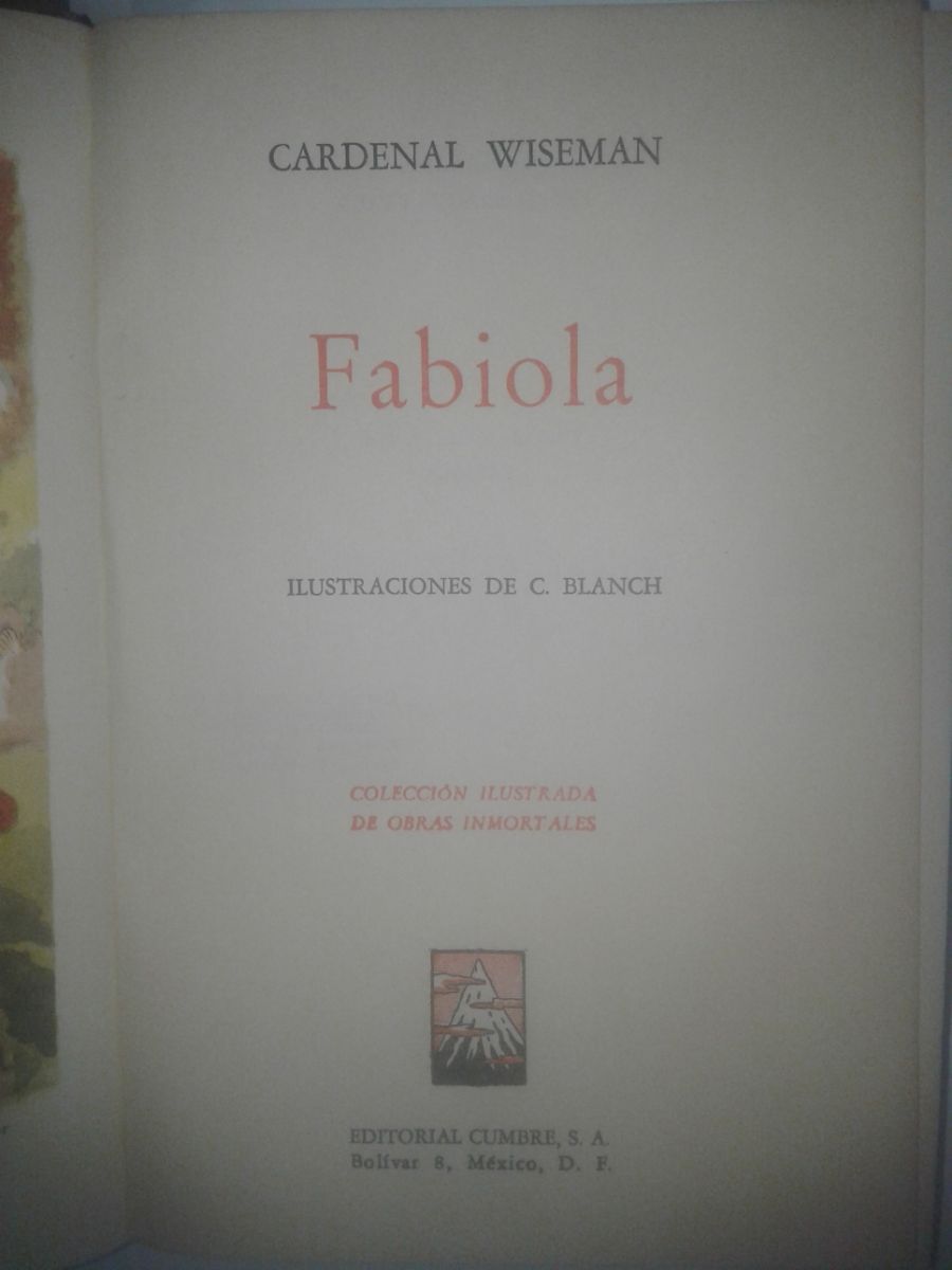 2 libros antiguos El juramento y Fabiola tapa dura