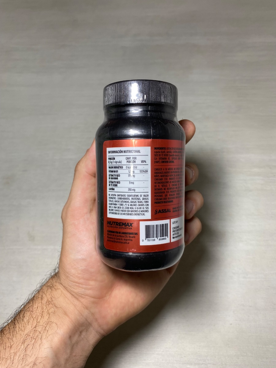 CAPSULAS DE CAFEINA - 60 - NUTREMAX