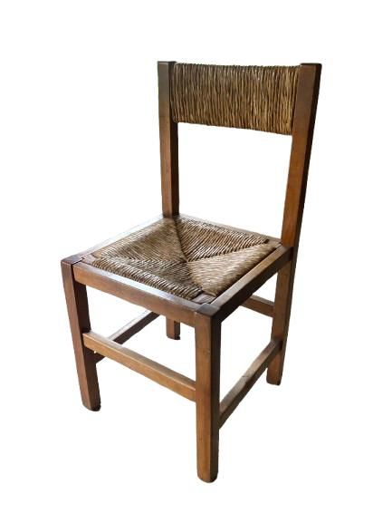 6 sillas rústicas de madera con almohadones 