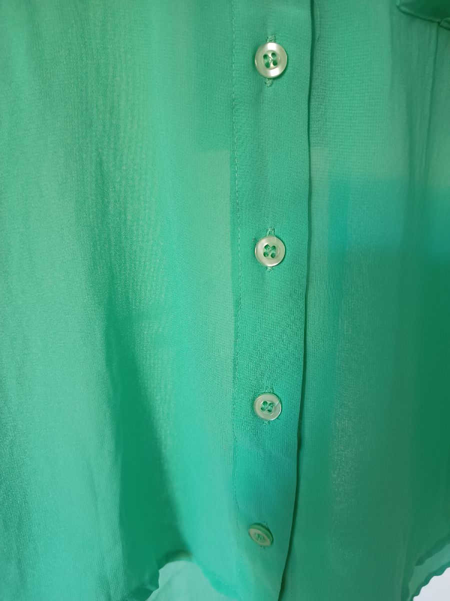 Blusa de chifón verde aguamarina 