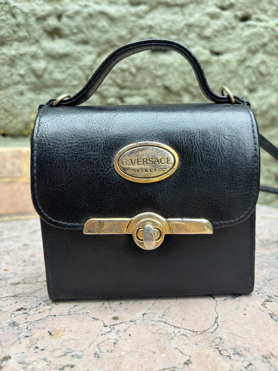 Bolso vintage cuero negro