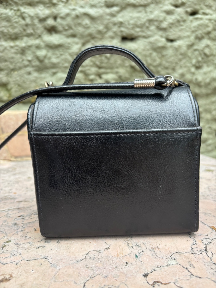Bolso vintage cuero negro