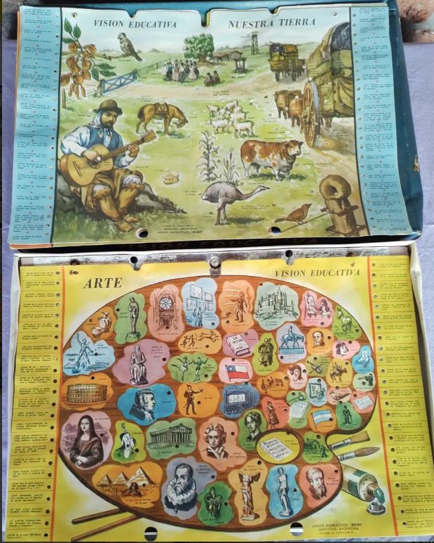 Juego De Mesa Visión Educativa. Ind. Arg. De 1970 Completo. Coleccionable.