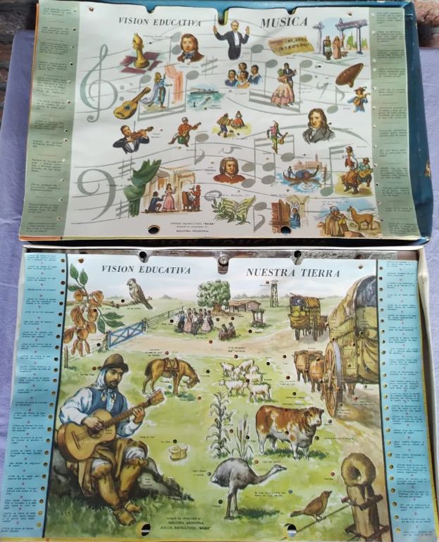 Juego De Mesa Visión Educativa. Ind. Arg. De 1970 Completo. Coleccionable.