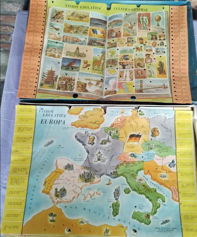 Juego De Mesa Visión Educativa. Ind. Arg. De 1970 Completo. Coleccionable.