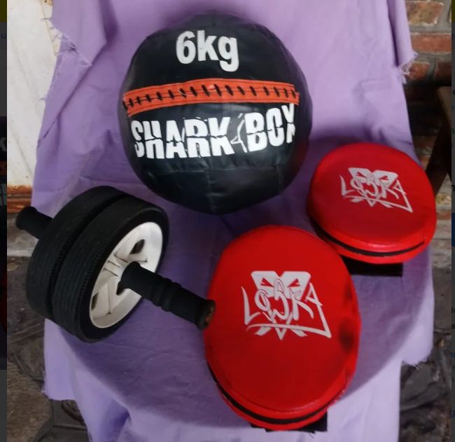 Ball Medicine 6kg- Rueda Abdominales-guantes Loska Y Pesas. y banda elástica